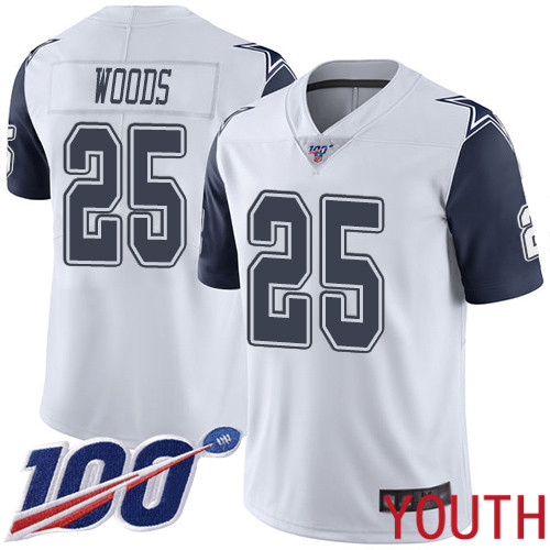 Youth Dallas Cowboys Limited White Xavier Woods #25 100th Season Rush Vapor Untouchable NFL Jersey->dallas cowboys->NFL Jersey